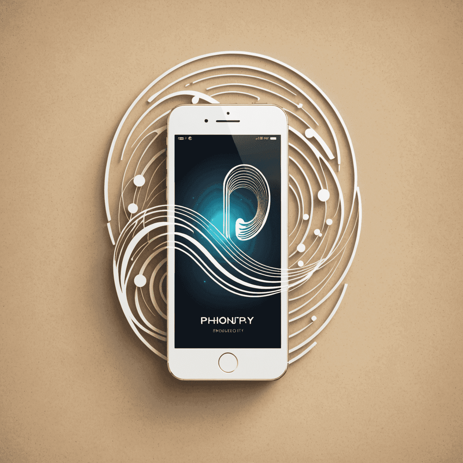 Phoniojyr logo - A stylized mobile phone with communication waves