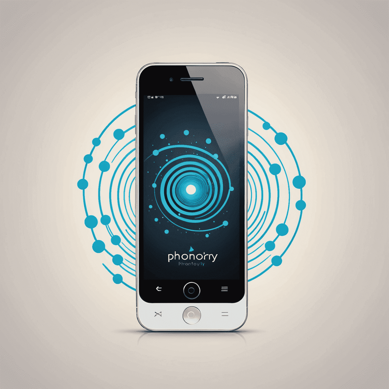 Phoniojyr logo - A stylized mobile phone with communication waves