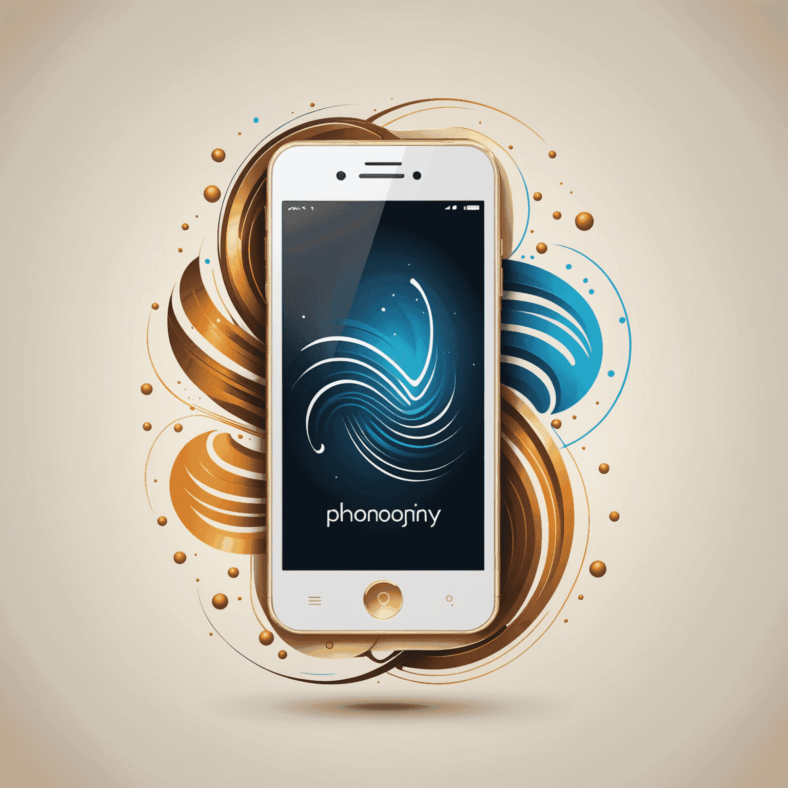 Phoniojyr logo - A stylized mobile phone with communication waves