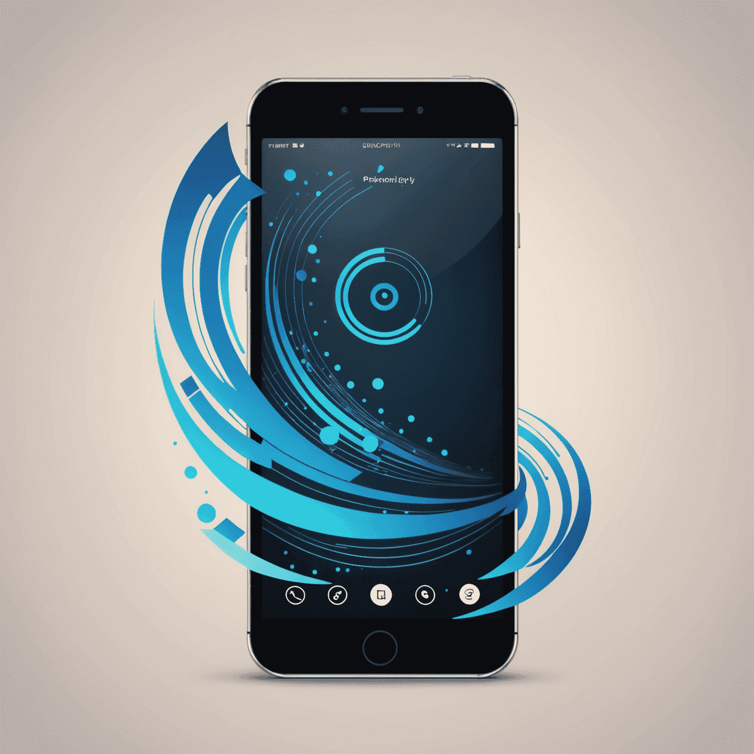 Phoniojyr logo - A stylized mobile phone with communication waves