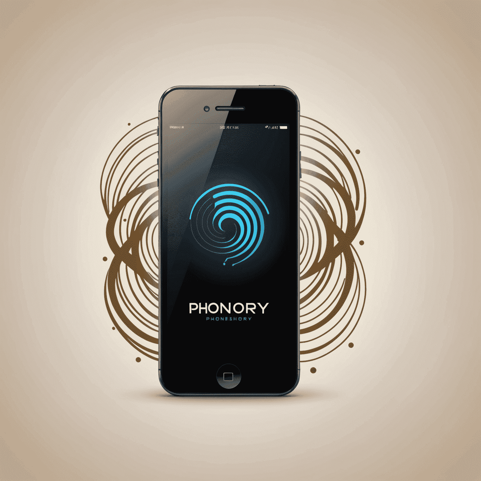 Phoniojyr logo - A stylized mobile phone with communication waves